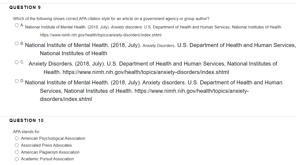 In APA reference lists, sources are organized: A. In | Chegg.com