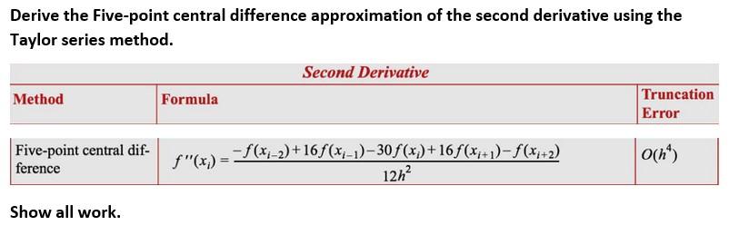 solved-derive-the-five-point-central-difference-chegg