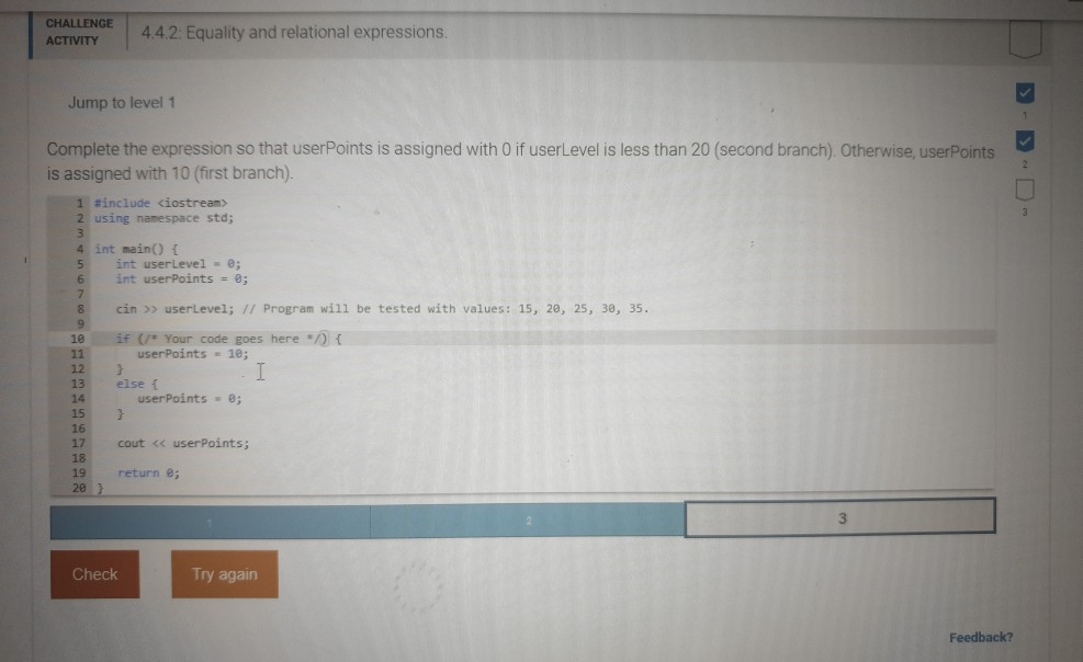 Solved Challenge Activity 4 4 2 Equality And Relational