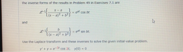 Solved The inverse forms of the results in Problem 49 in | Chegg.com