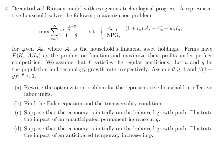 Decentralized Ramsey model with exogenous