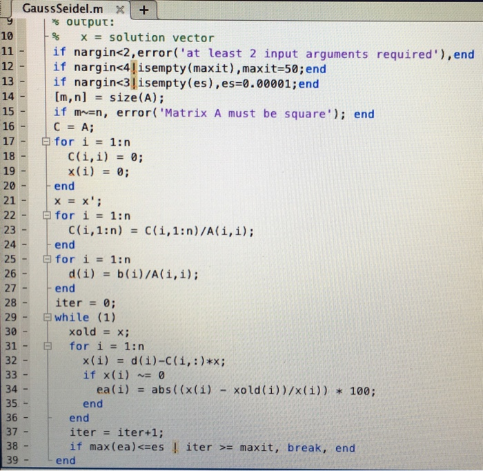 gauss seidel method python code