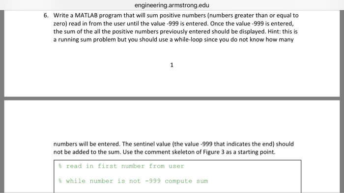 Solved engineering.armstrong.edu Write a MATLAB program that | Chegg.com