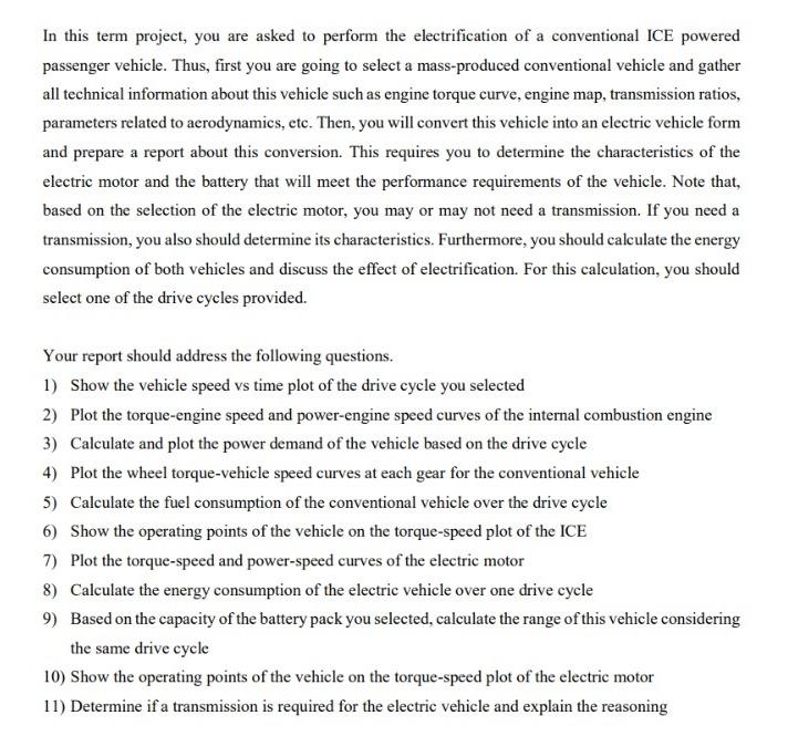 Solved In this term project, you are asked to perform the