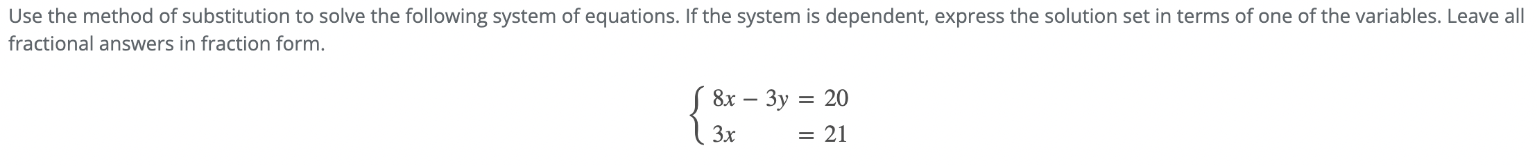 Solved Use the method of substitution to solve the following | Chegg.com