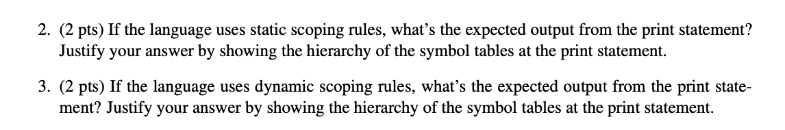 Solved Question 3 (4+2+2=8 points ) Consider the following | Chegg.com