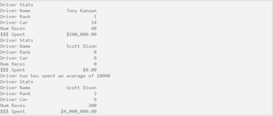 Solved C# Project Indy 500 Race This project will | Chegg.com
