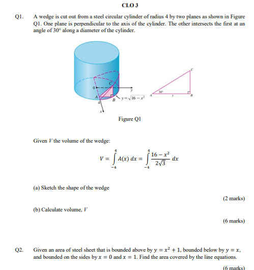 Solved 01. CLO3 A wedge is cut out from a steel circular | Chegg.com