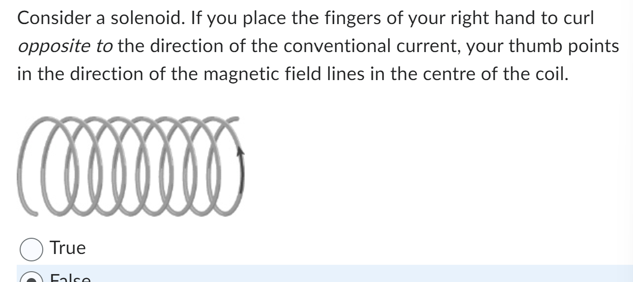 Solved Consider a solenoid. If you place the fingers of your | Chegg.com