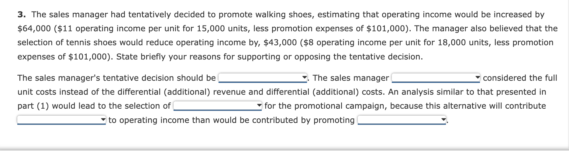 Solved Differential Analysis for Sales Promotion Proposal