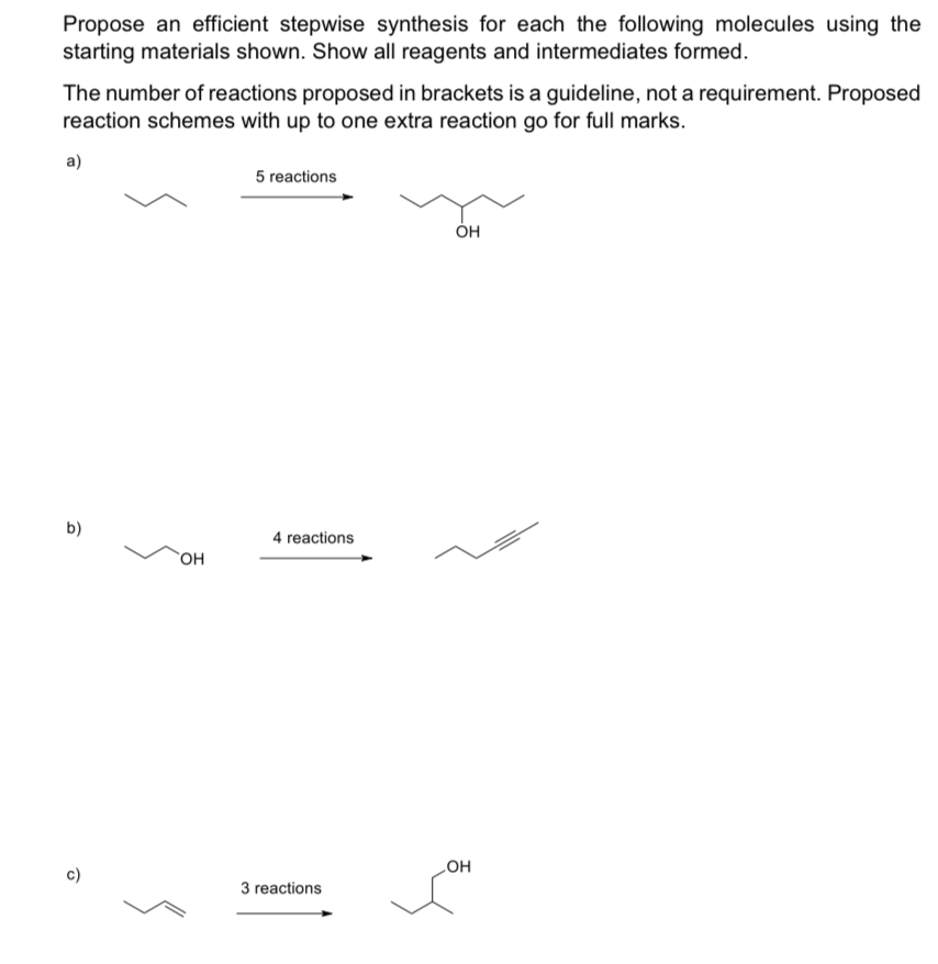 Solved Propose An Efficient Stepwise Synthesis For Each The | Chegg.com