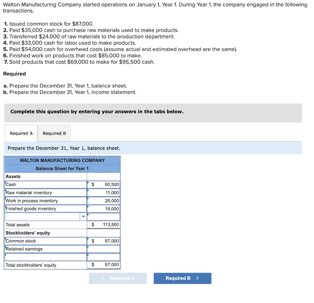 Solved Walton Manufacturing Company started operations on