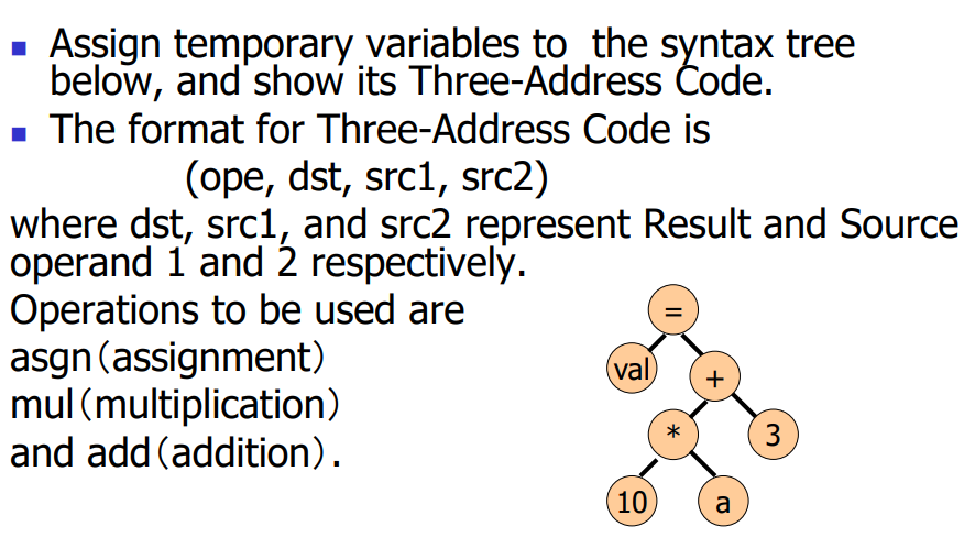 Solved Assign temporary variables to the syntax tree below, | Chegg.com