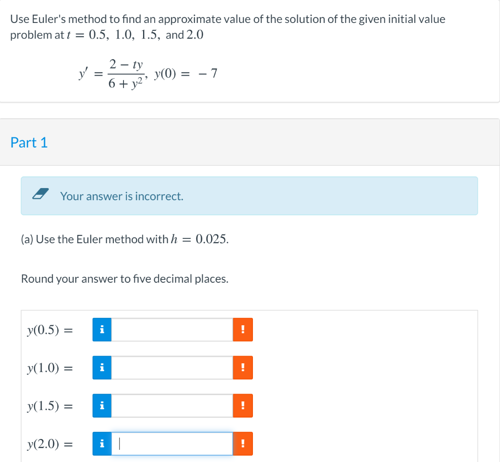 Solved Use Euler's method to find an approximate value of | Chegg.com