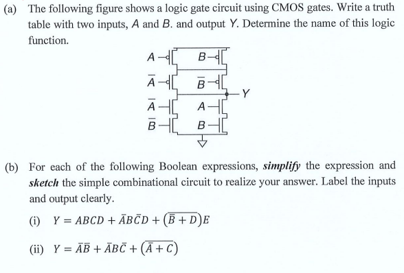 Solved A) The Following Figure Shows A Logic Gate Circuit | Chegg.com