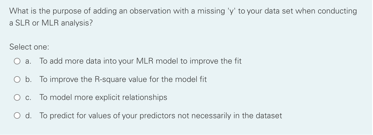Solved What is the purpose of adding an observation with a | Chegg.com