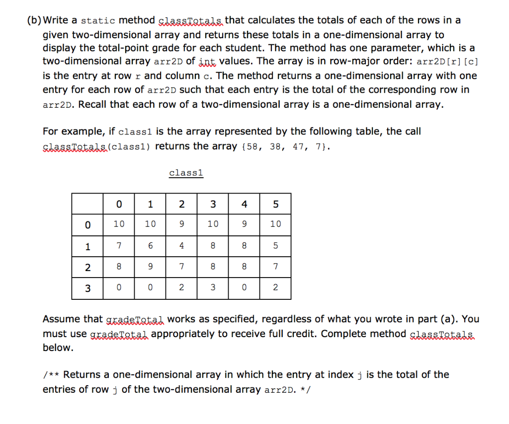 Solved Need Help ASAP!!!! Thankyou!!!AP Java FRQ Gradebo