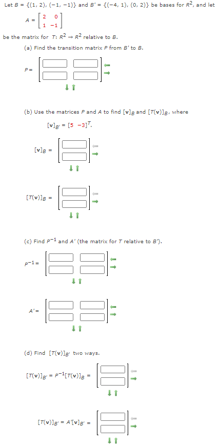 Solved = Let B = {(1,2),(-1, -1)} And 8' = {(-4,1),(0, 2)} | Chegg.com