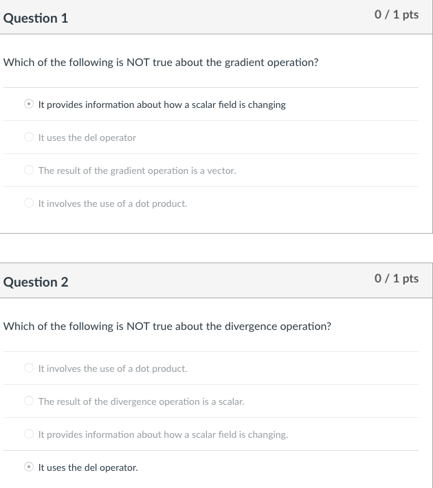 Solved Question 1 0/1 pts Which of the following is NOT true | Chegg.com