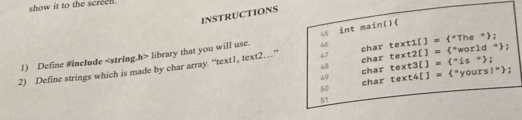 Solved 1) Define \#include > library that you will use. 2) | Chegg.com