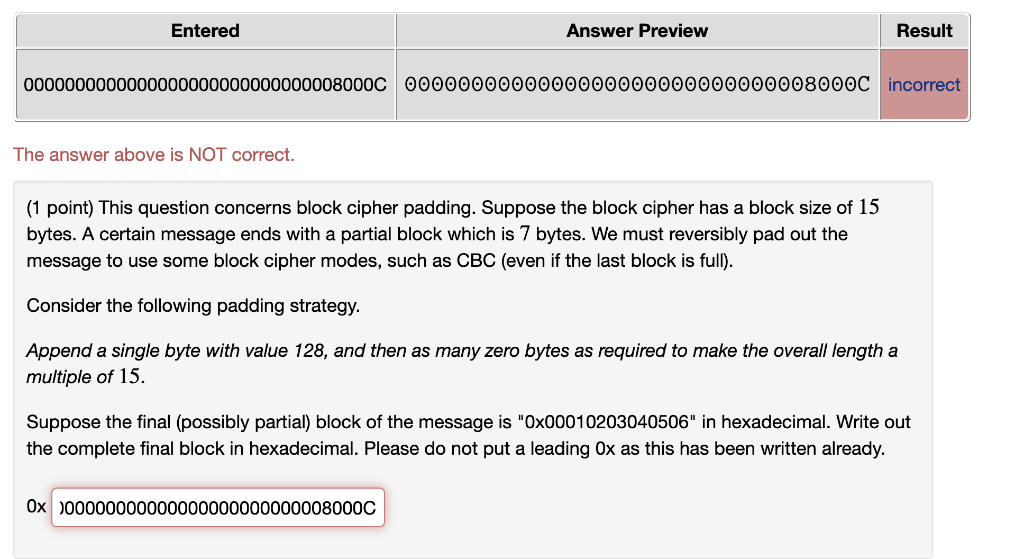 Solved The answer above is NOT correct. (1 point) This | Chegg.com