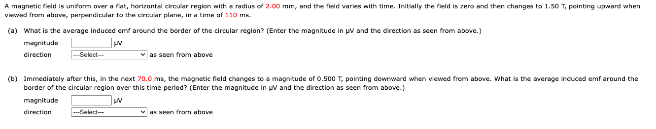 Solved A magnetic field is uniform over a flat, horizontal | Chegg.com