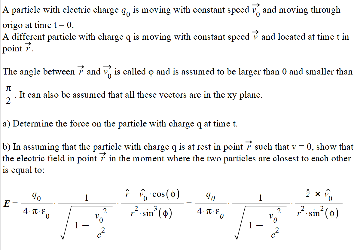 Solved A particle with electric charge q, is moving with | Chegg.com