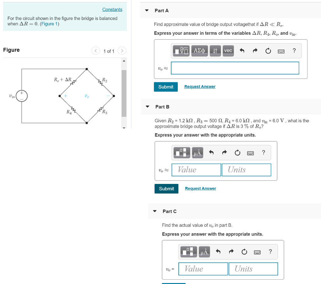 Solved Part A For the circuit shown in the figure the bridge | Chegg.com