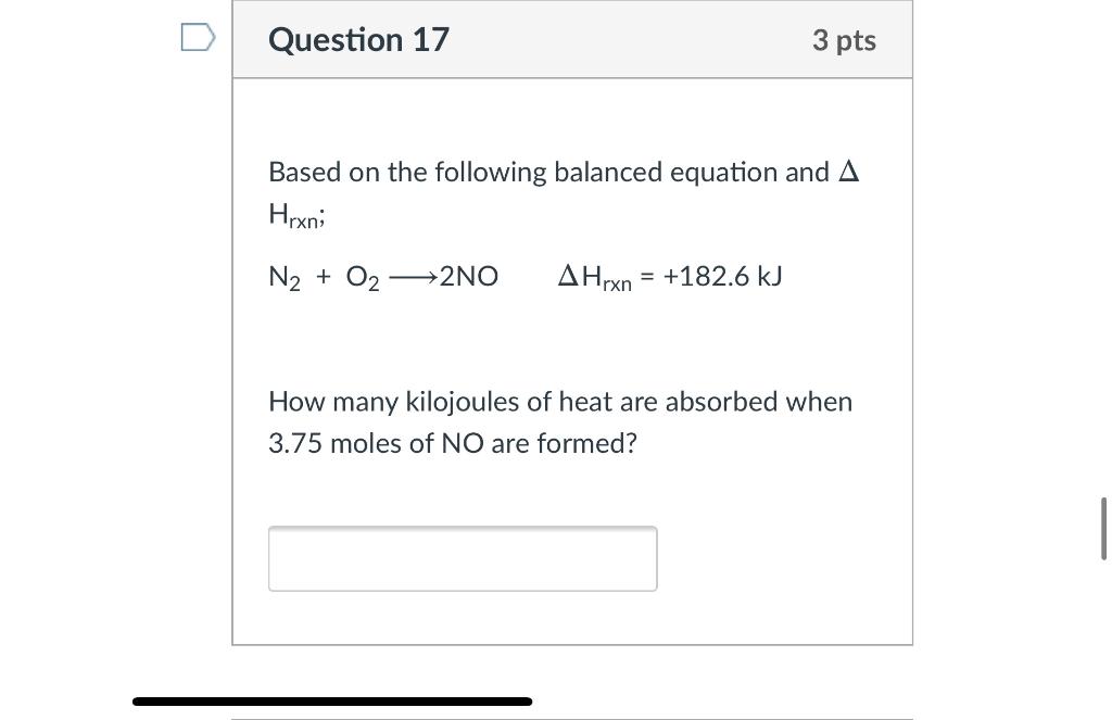 Solved Question 17 3 pts Based on the following balanced | Chegg.com