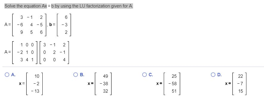 Solved Determine the production vector x that will satisfy | Chegg.com