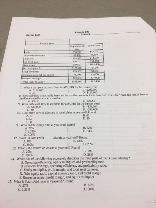 finance-300-student-spring-2018-beginning-of-end-of-chegg