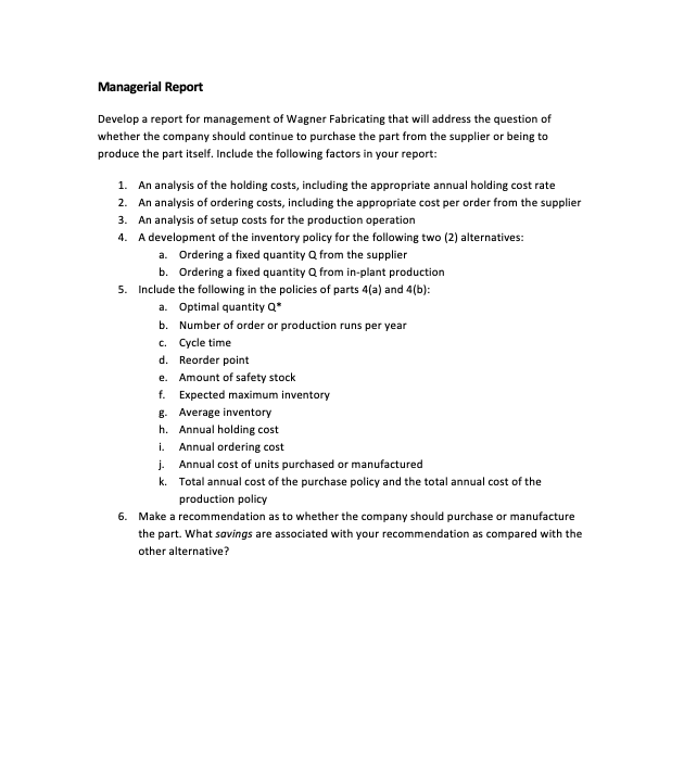 Solved Case Study #3 - Inventory Management - Wagner | Chegg.com