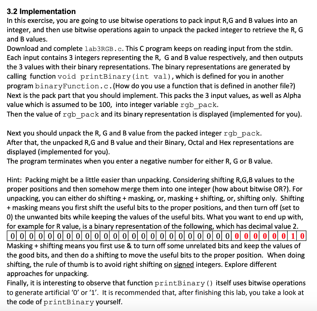 Solved 3.2 lmplementation In this exercise, you are going to | Chegg.com