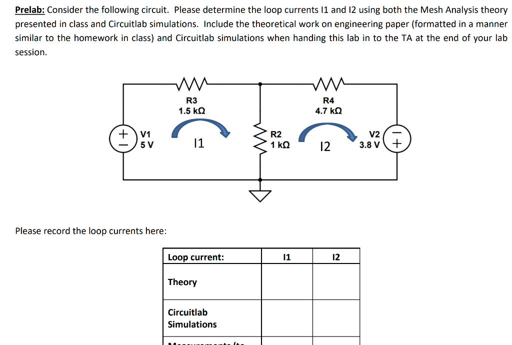 Solved Determine The The Loop Current I1 And I2 Using Mesh