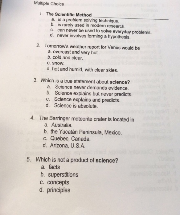 problem solving multiple choice questions and answers
