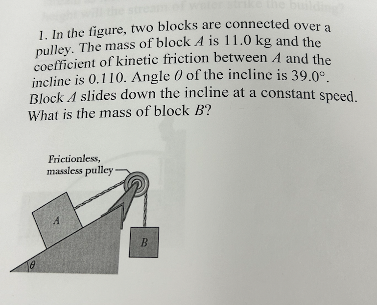 Solved 1. In the figure, two blocks are connected over a | Chegg.com