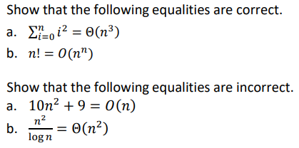 Solved Show That The Following Equalities Are Correct. A. | Chegg.com