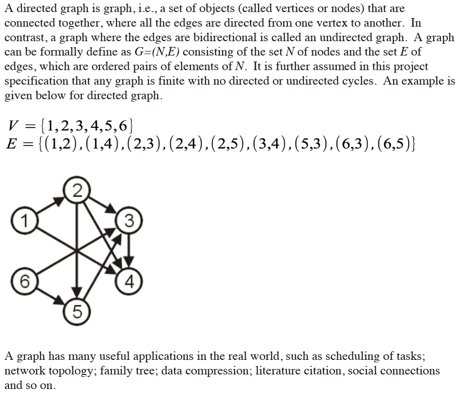 A directed graph is graph, i.e., a set of objects | Chegg.com