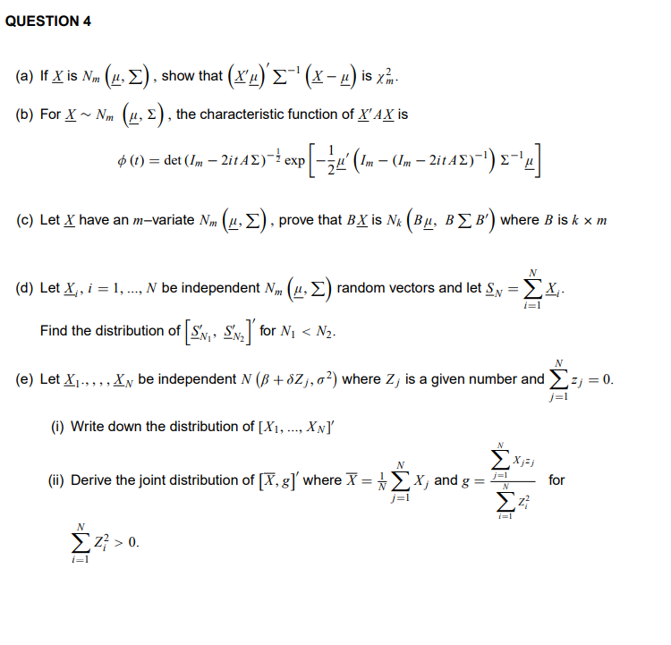 Solved Question 4 A If X Is Nm 1 2 Show That X U Chegg Com