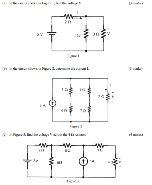 Solved (a) In the circuit shown in Figure 1, find the | Chegg.com