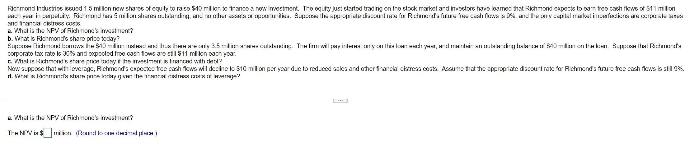 Richmond Industries Issued 1.5 Million New Shares Of 