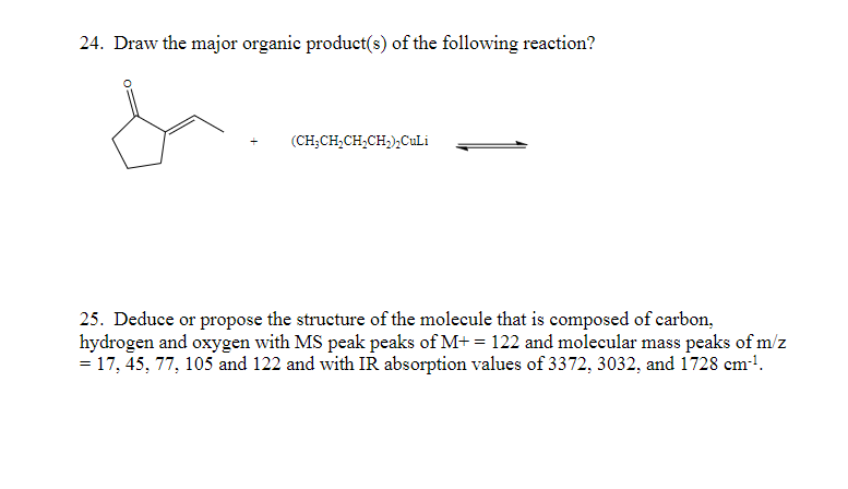 Solved 24. Draw The Major Organic Product(s) Of The | Chegg.com