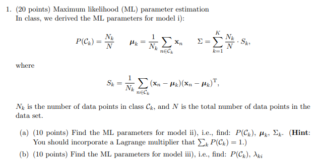 A probabilistic generative model for classification | Chegg.com