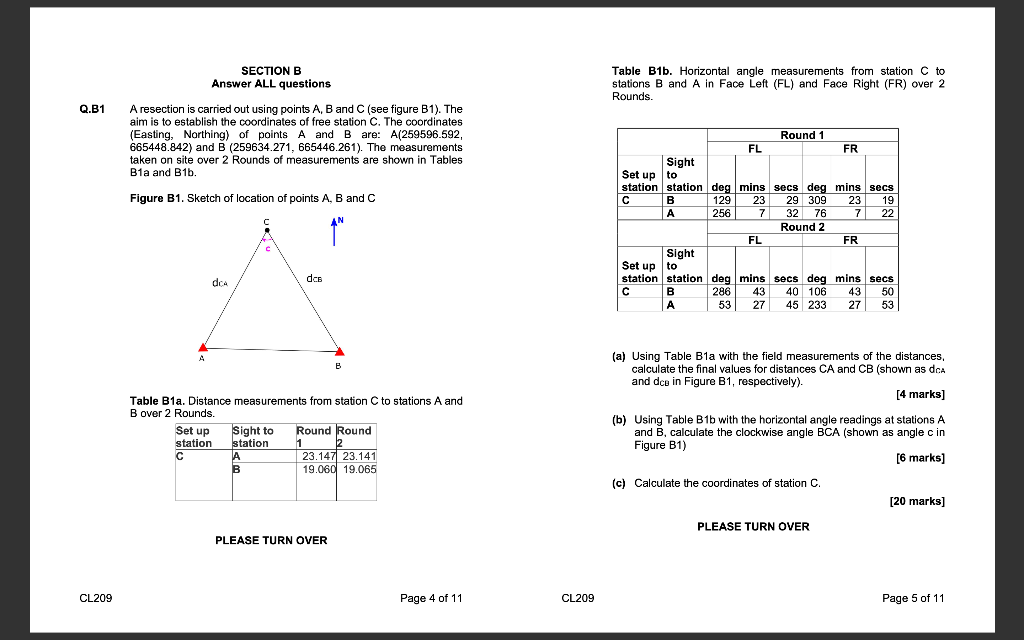 SECTION B Answer ALL Questions Table B1b. Horizontal | Chegg.com