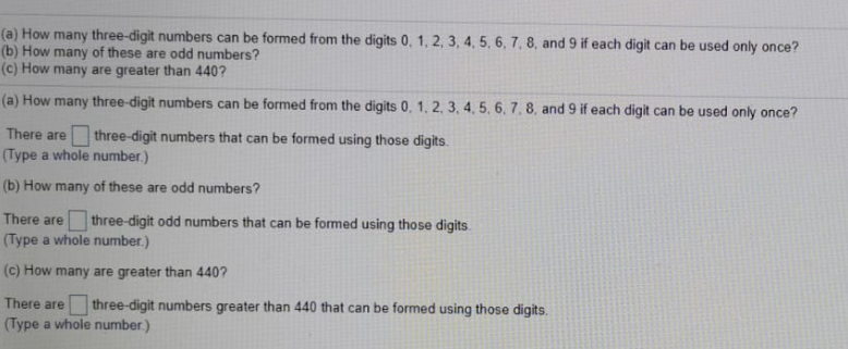 Solved A How Many Three Digit Numbers Can Be Formed From 6061