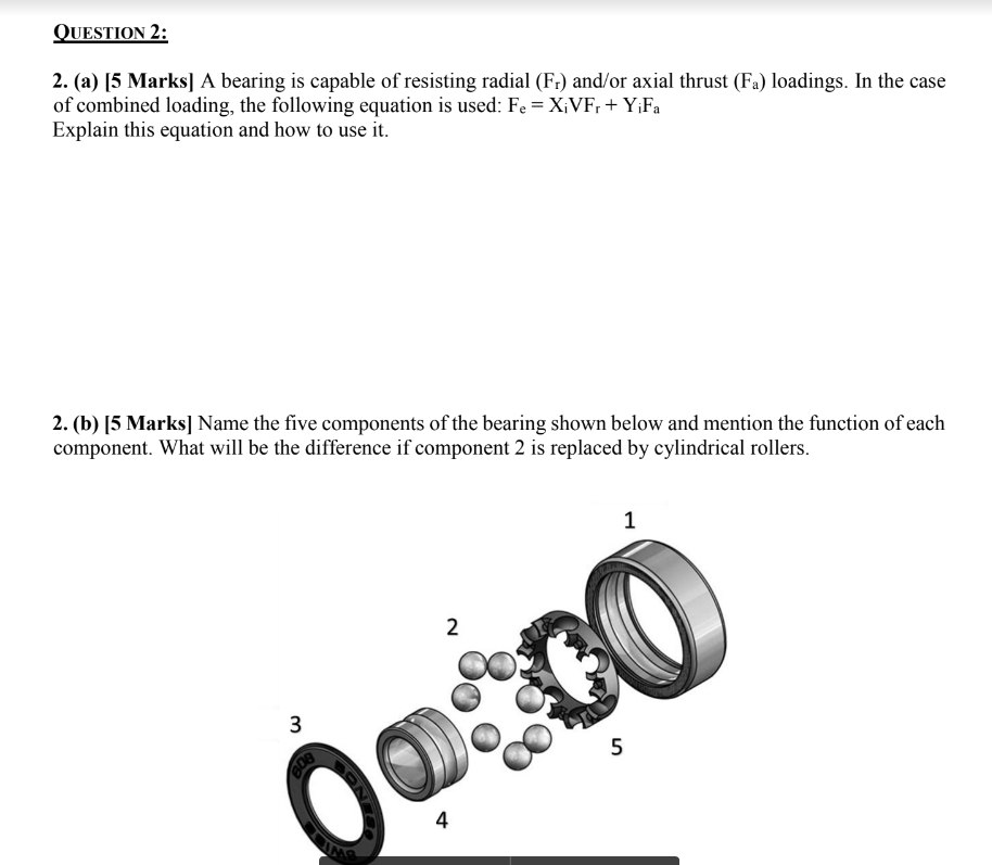 Solved QUESTION 2: 2. (a) [5 Marks] A Bearing Is Capable Of | Chegg.com