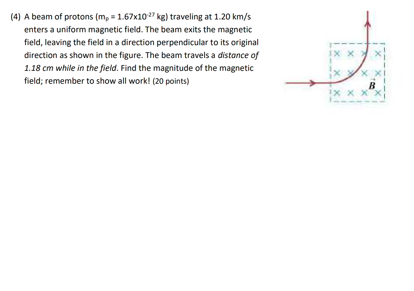 Solved A Beam Of Protons Mp X Kg Traveling Chegg Com