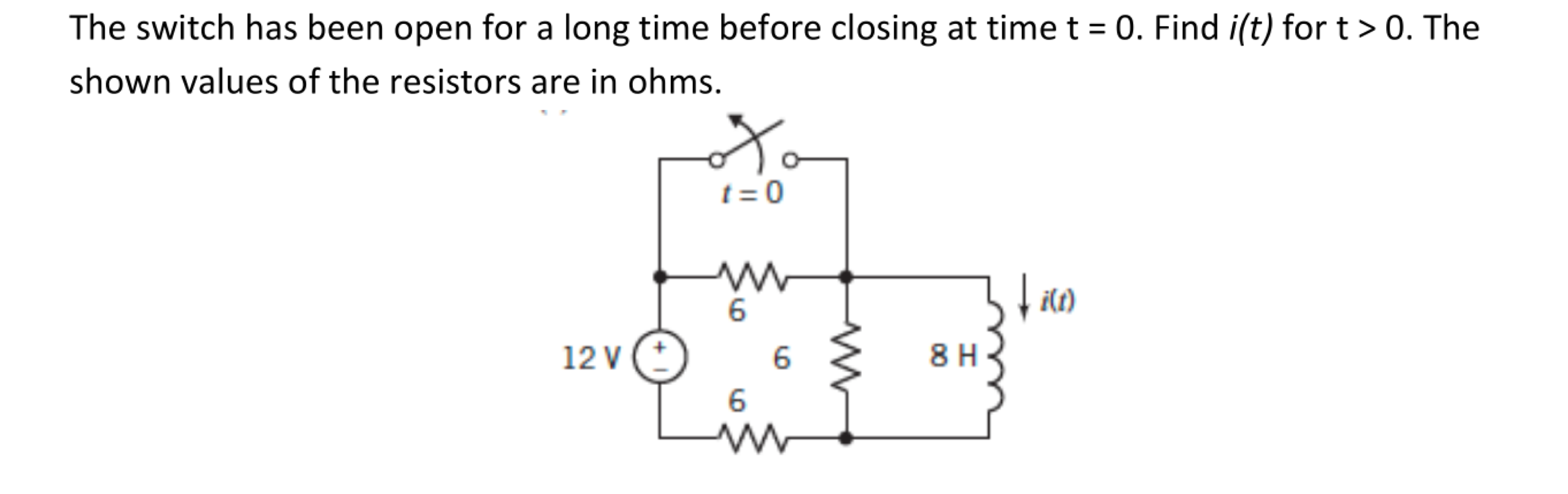 Solved The switch has been open for a long time before | Chegg.com