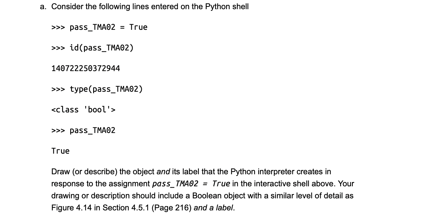 Solved a. Consider the following lines entered on the Python | Chegg.com