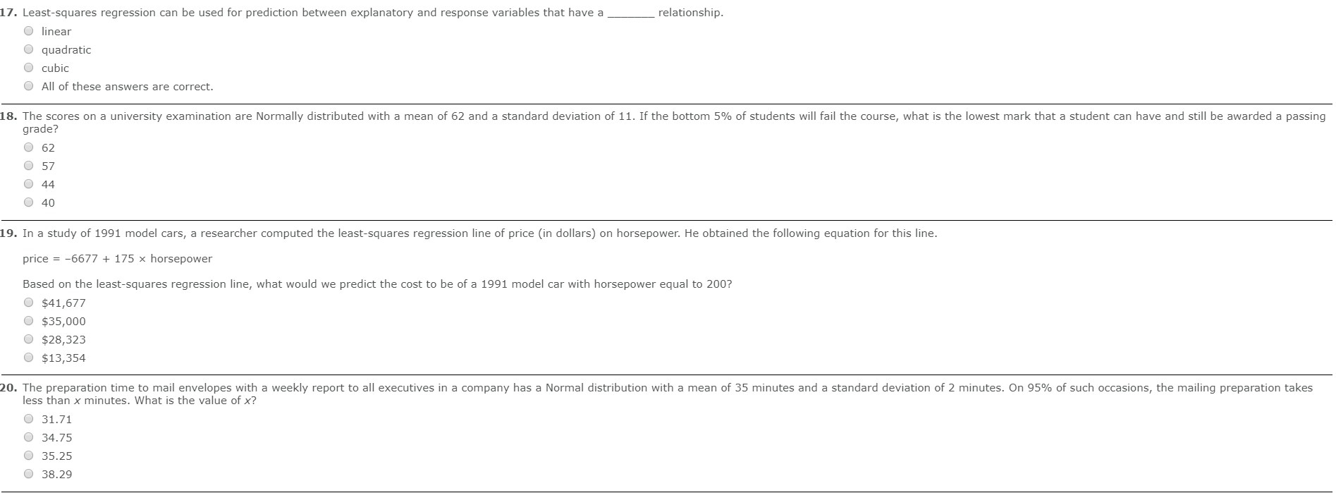 Solved _relationship. 17. Least-squares regression can be | Chegg.com